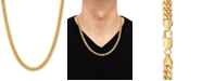 Macy's Cuban Link 22" Chain Necklace in 18k Gold-Plated Sterling Silver